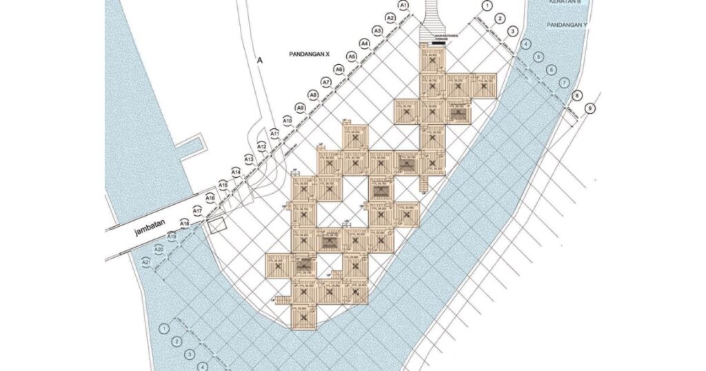 architectural plan of the Bamboo Playhouse in Kuala Lumpur
