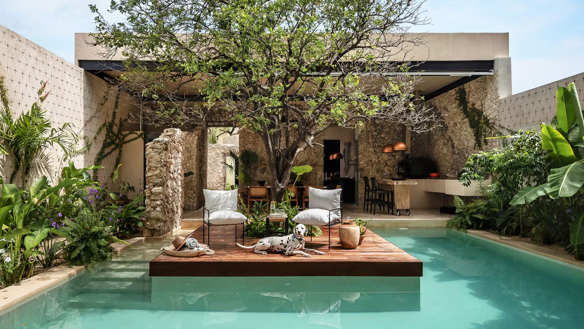 Mexican modern house design with pool